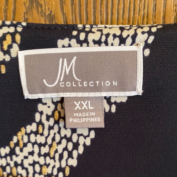 JM Collection Navy and Gold Zebra Print woman’s Top, XXL - Picture 4 of 5